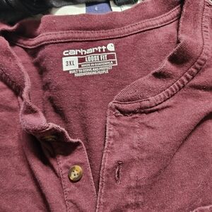 Carhartt Maroon Henley Shirt 3XL